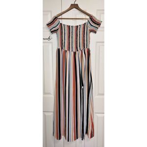 Women's J For Justify Striped Shorts Jumpsuit/Romper Maxi-Skirt (Size: XL)